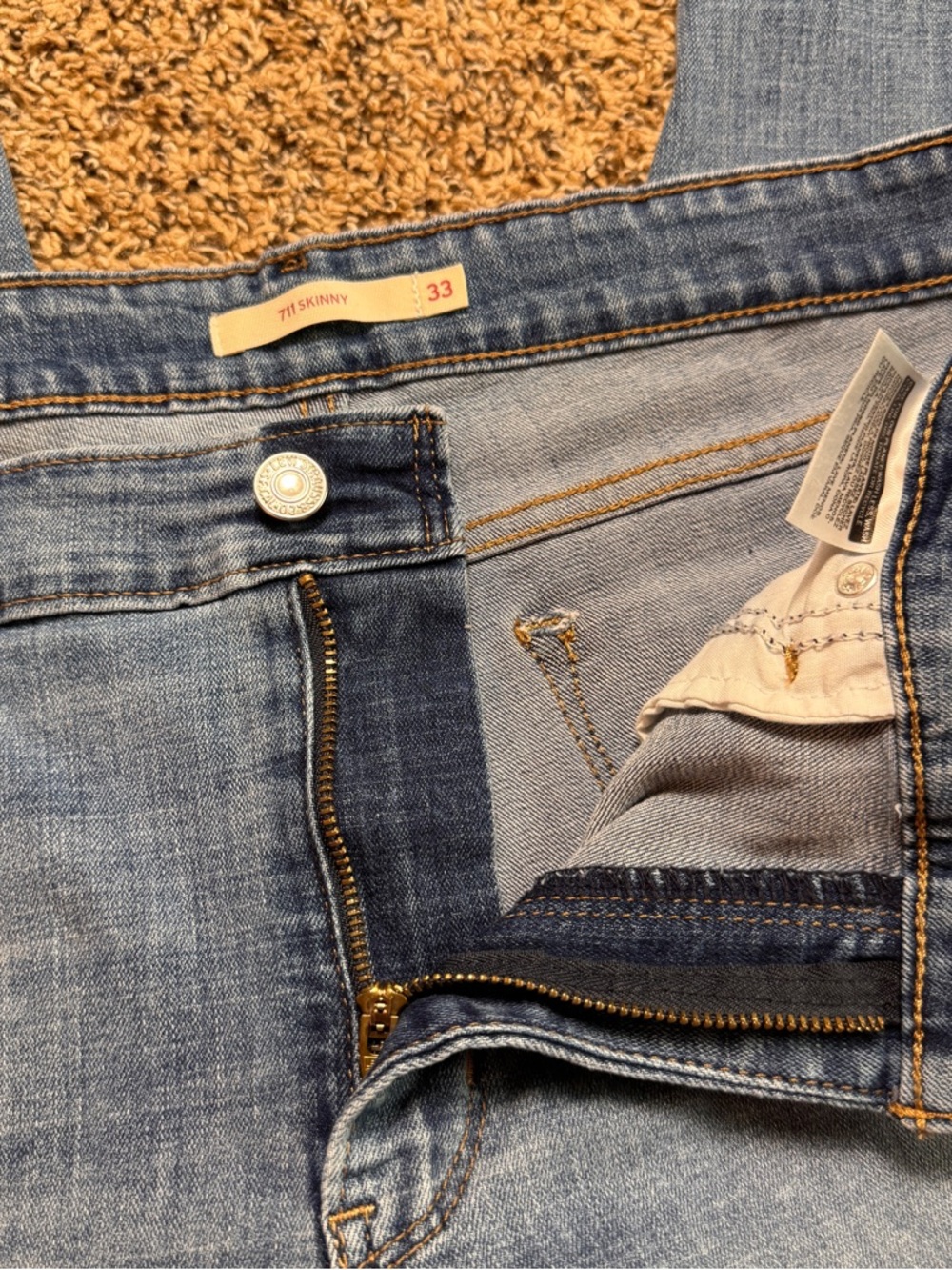 Levi’s 711 Medium Wash Skinny Blue Jeans Denim Women’s 33 - Picture 7 of 14